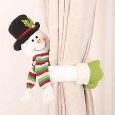 Christmas Curtain Buckle Tiebacks Santa Snowman Reindeer Christmas Decorations
