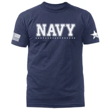 Navy Military Patriotic US Flag Veteran Graphic T-shirt