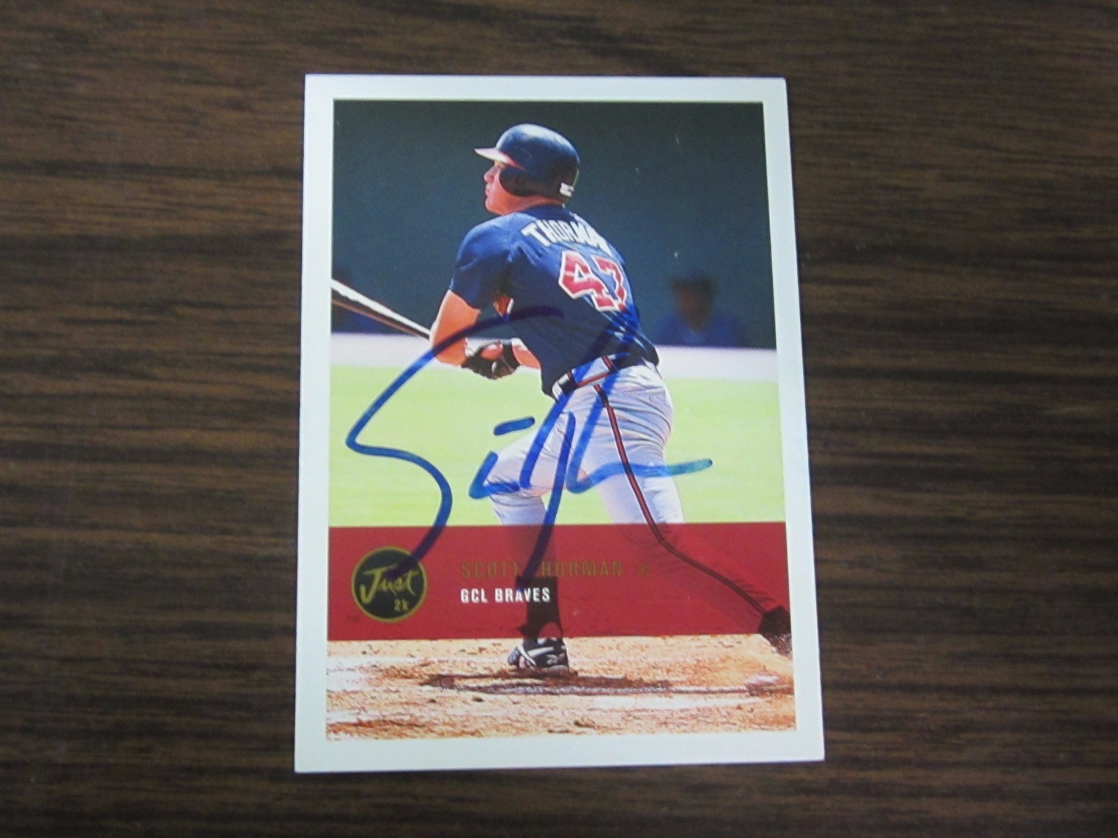 2000 Just Minors # 286 Scott Thorman Autograph / Signed Card Atlanta Braves