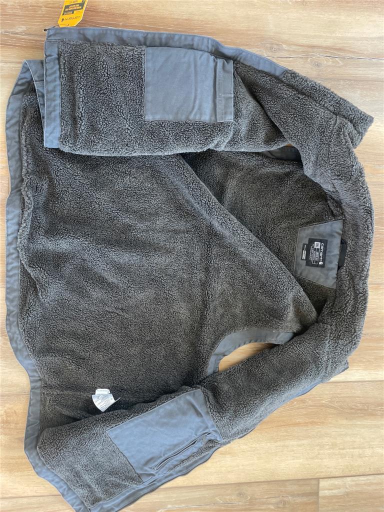 Carhartt Washed Duck Sandstone Gray Sherpa Insulated Vest 0V4277