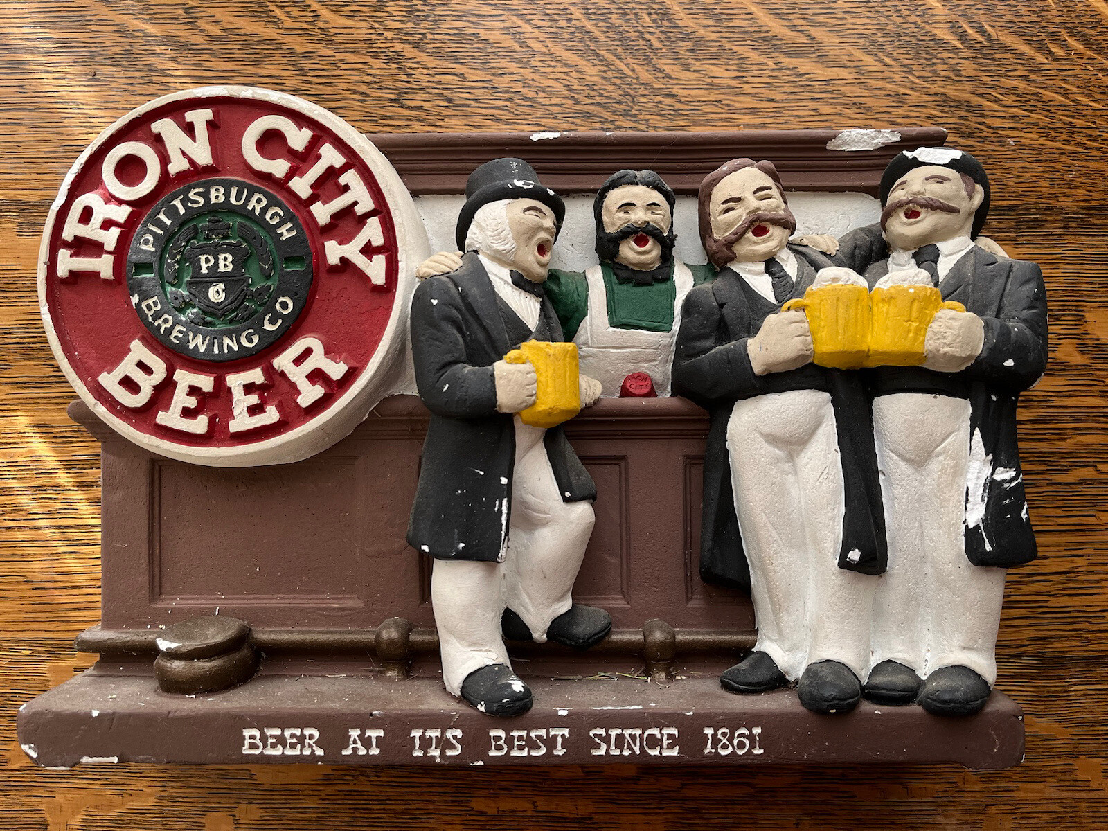 Vintage Iron City Beer Plaque Chalkware Plaster Advertising Sign eBay