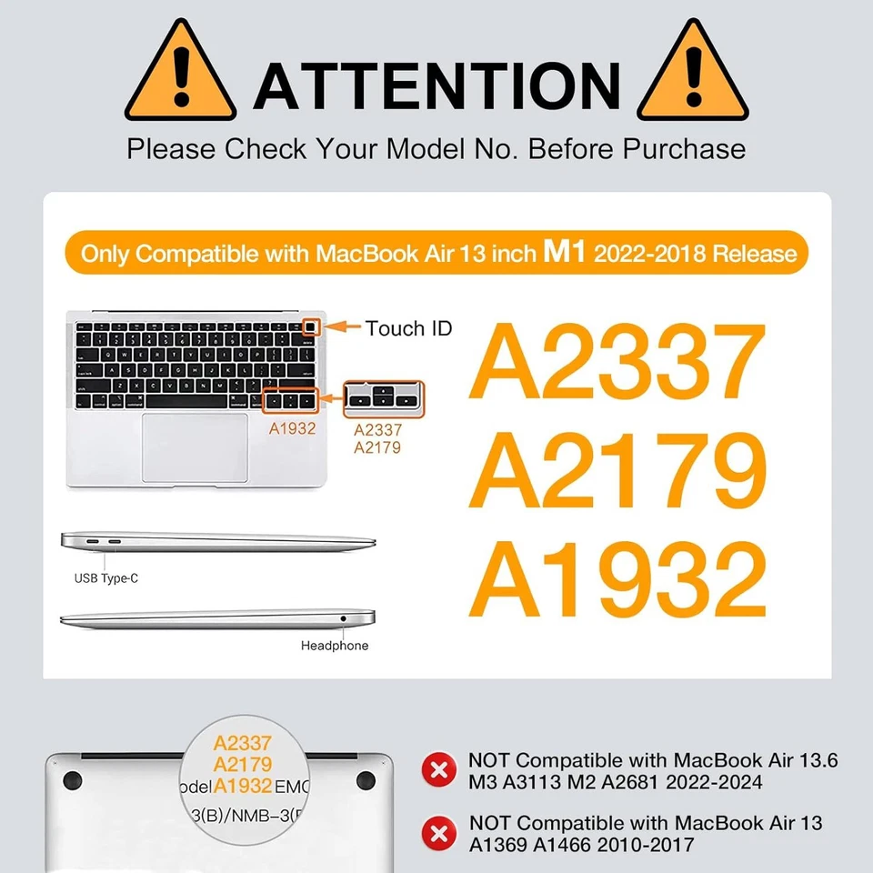 Ultra-Thin Slim Case for MacBook Air 13 inch 2022-2018 A2337 M1 A2179 A1932 - Image 2 of 4