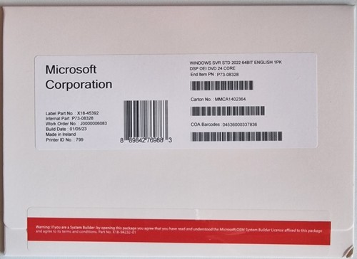 Microsoft Windows Server 2022 Standard 24 Core DVD - Picture 2 of 2