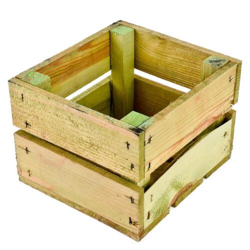 Boîte en bois 16 x 22 x 20 cm vert vintage shabby décoration caisse à vin - Photo 1/6