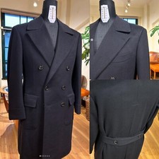 100 Cashmere Men's Overcoat Business Double Breasted Tuxedos Black Long Jackets