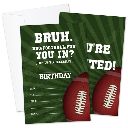 Invitation Cards -Football Theme Birthday Invitations Birthday Cards Party In...
