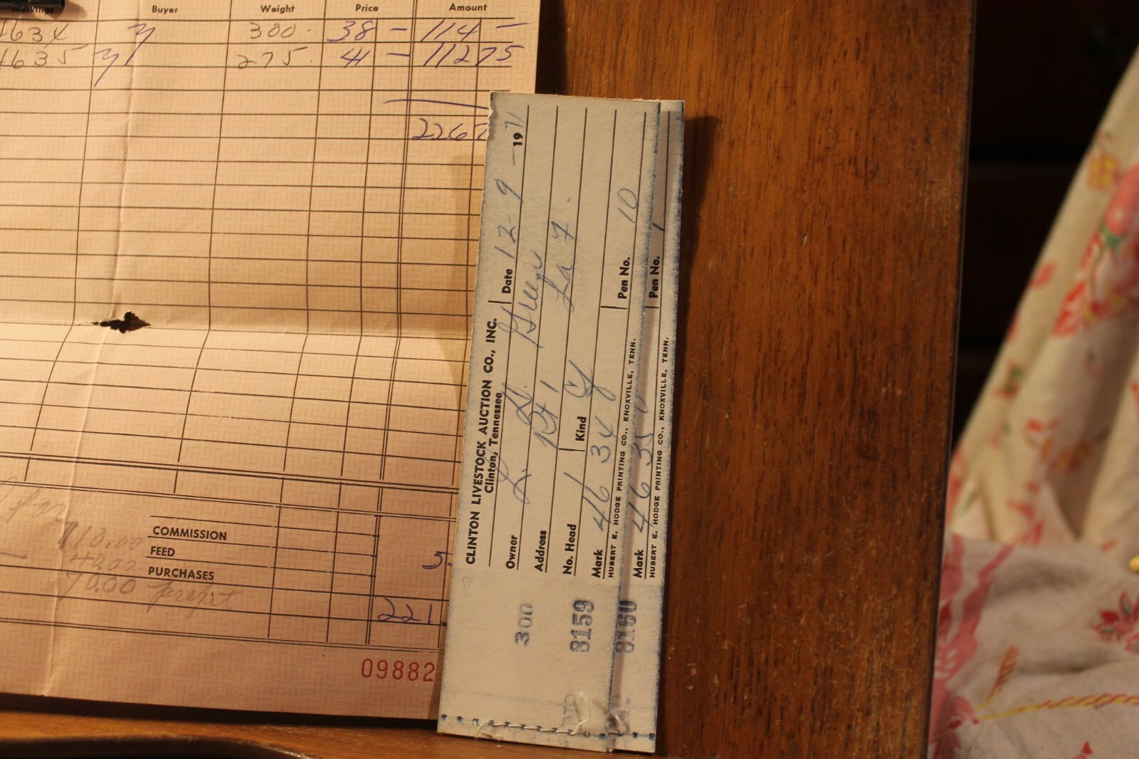 Vintage 1971 Receipt Tickets Clinton Tennessee Livestock Auction eBay