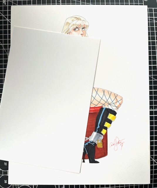 Signed Original Andy Price Naughty Black Canary Marker Commission 11X14 Comic Art