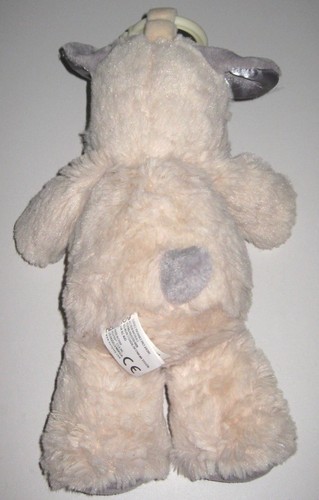 Kellytoy Cream & Gray Puppy Dog Plush Baby Lovey Rattle Clip On Toy 10” Stuffed - Picture 3 of 3