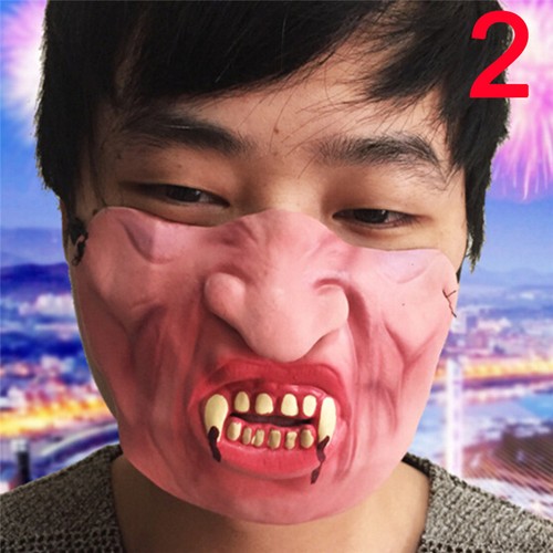Cosplay-Half-Face-Horrible-Scary-Mask-Woman-Man-Halloween-Fancy-DressMasqueradeK