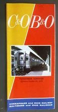 1970 10/25  C&O B&O Railway Railroad timetables Passenger services map