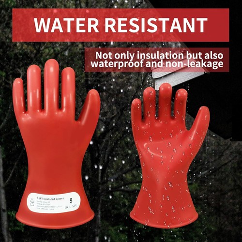 2.5kV Rubber Electrician Gloves,Class 00 Protective Work Gloves,Electric Shock - Picture 4 of 7