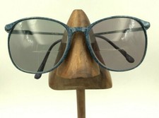 Vintage Marchon Blue Marble Metal Oversized Oval Sunglasses Japan FRAMES ONLY