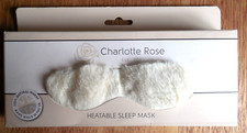 NEW Charlotte Rose "Heatable Sleep Mask" White Faux-Fur with 100 Natural Wheat
