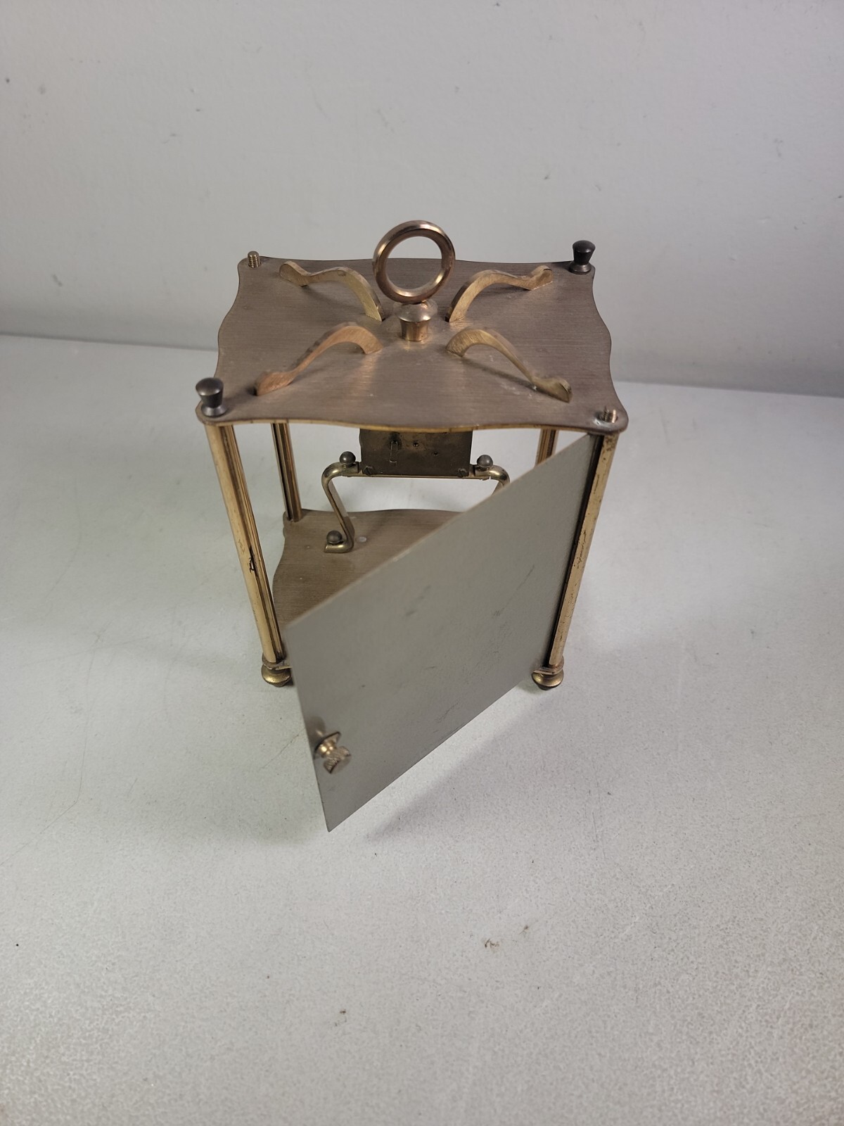 VINTAGE KOMA ANNIVERSARY CLOCK MOVEMENT & BRASS CASE PARTS OR REPAIR