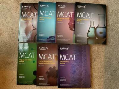 Kaplan MCAT Study Books 5th Edition for new MCAT (7 Books) - Paperback - GOOD