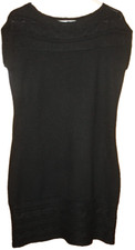 AB Studio Black Sleeveless Cable Knit SweaterCozy Dress Sz L GUC