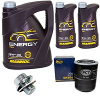 MotoröL Set Mannol Energy 5W-30 7 Liter + ÖLfilter + Schraube FüR Toyota Hiace