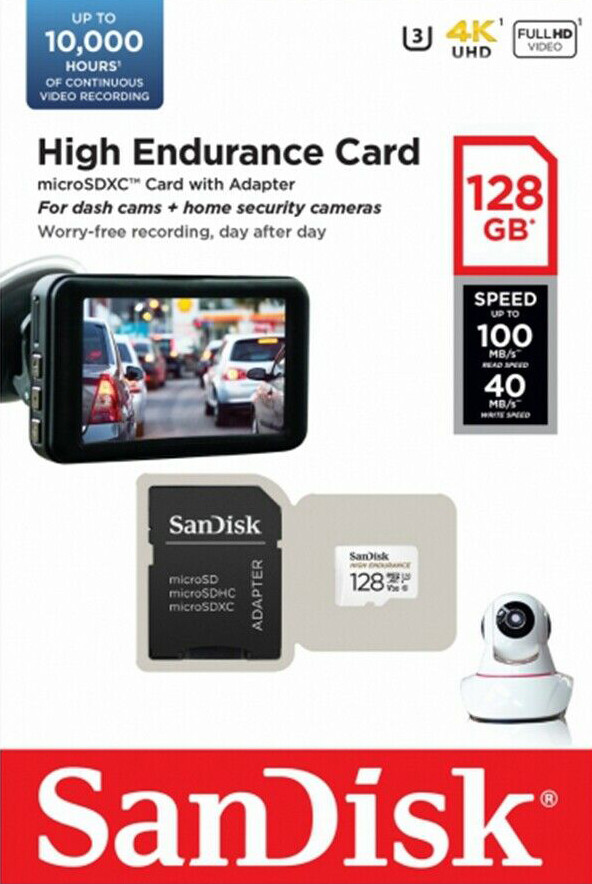 SanDisk 128GB High Endurance Video Monitoring Micro SDHC Memory