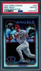 Mike Trout Card 2024 Topps Chrome Prism Refractor (pop 7) #200 PSA 10