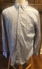 RALPH LAUREN Mens Long Sleeve Classic Fit Shirt Size 16 L Multi Color Striped