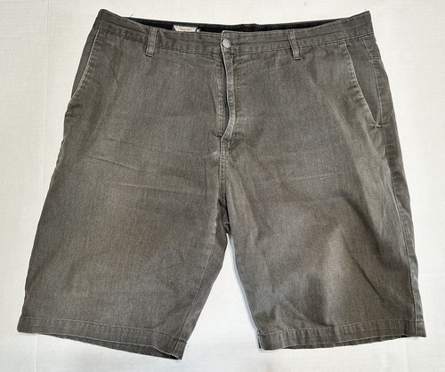 Volcom Mens Gray Blue Flat Front Shorts Mens Size 38 Chino 10'' Inseam