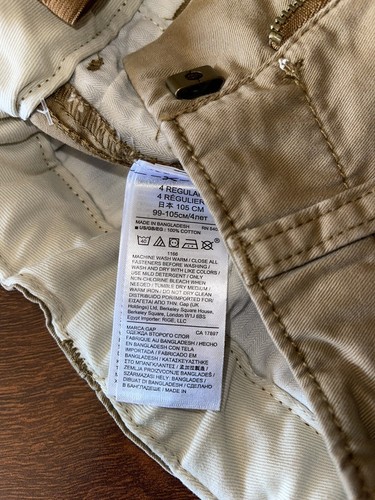 Gap Kids 4 Caramel LIVED-IN KHAKI CHINO PANTS Straight Fit Adjustable Waist NWT - Picture 3 of 5