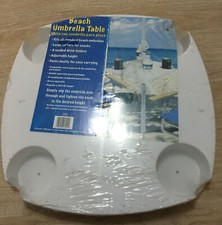 Beach Umbrella Table 4 Molded Drink Holder Adjustable Height New 18x18x3 Inches