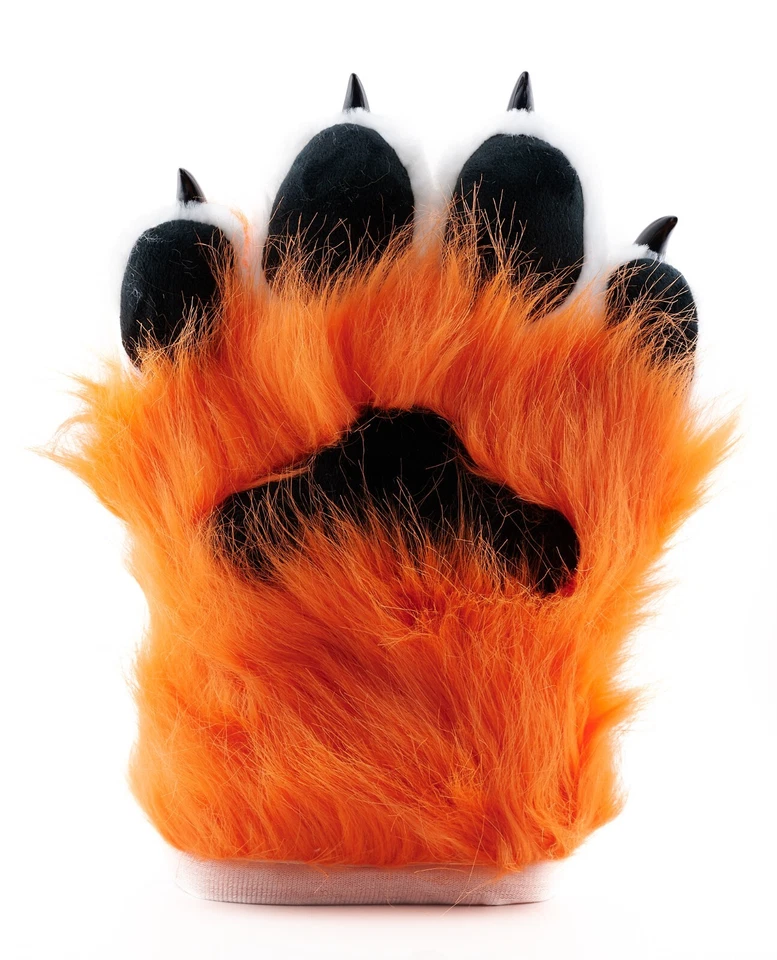 Guantes Pata Peludo Fursuit Gato Lobo Perro Zorro Pata de Mano Disfraz de Halloween - VENDEDOR DE EE. UU. Foto 4 de 4