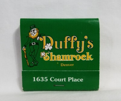 Vintage Duffy's Shamrock Irish Restaurant Matchbook Denver CO Advertising Full