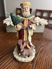 Vintage Christmas Santa Claus with Deer  Tree - 10  