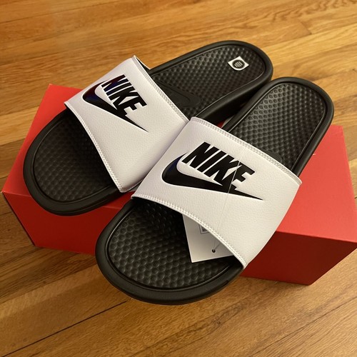 🔥Nike Benassi JDI Slide Sandals White 