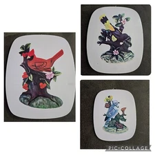 Set of 3 Kitchen Wall Plaques Cardinal Blue Jay Vintage Collection