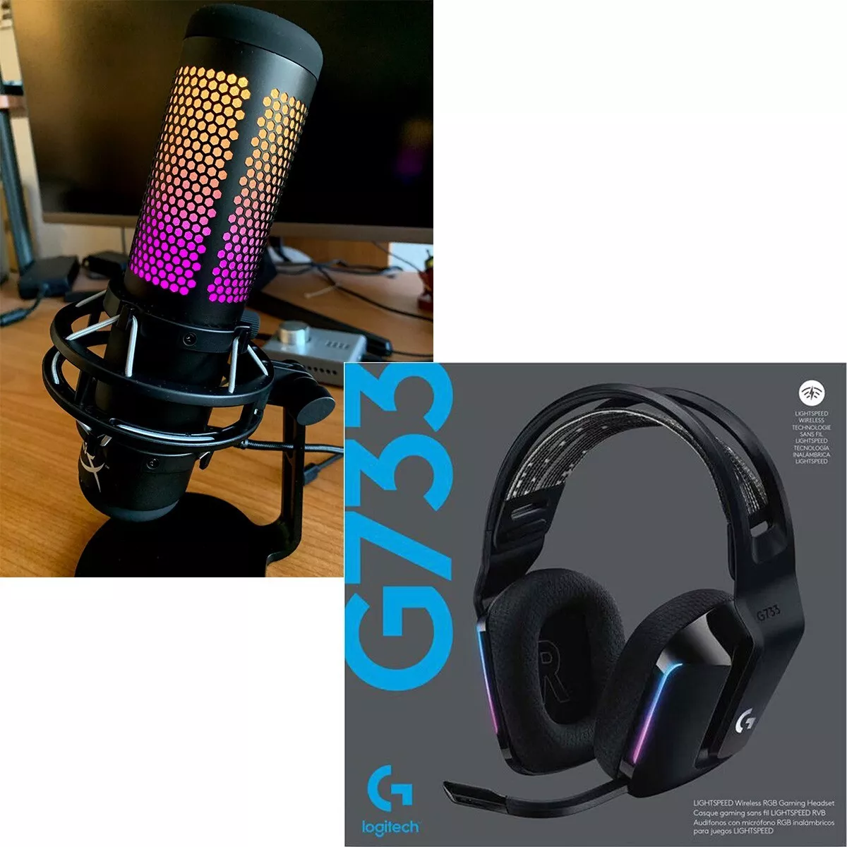 Auriculares Gamer Inalámbricos Logitech G G733 Lightspeed Rgb Negro