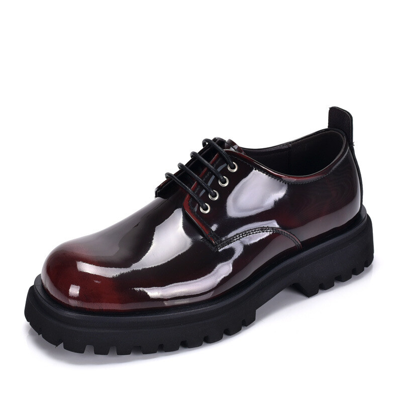 SAOLA Scarpe da uomo vera pelle verniciata British suola spessa scarpe derby Oxford