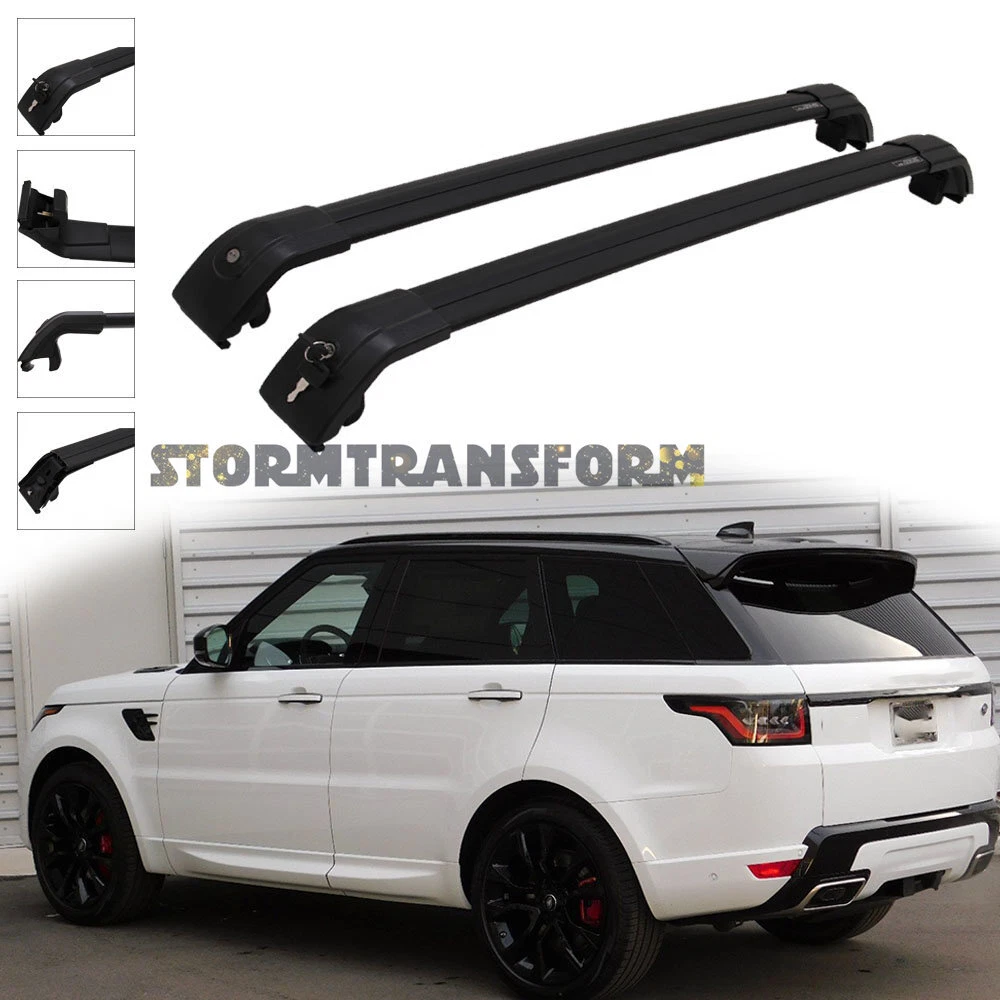 Black Cross Bars Fit For Land Rover Range Rover Sport L494 2014 2021 Roof Rail