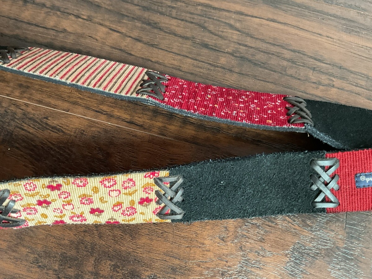 Lucky Brand Genuine Leather Suede Colorful Patchwork Belt Women\'s Size M 1.5\