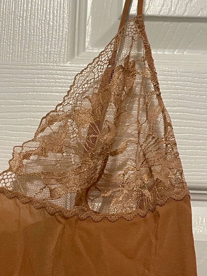 La Perla Donna Eleonora S Silk Short Gown Chemise Slip Terracotta - Image 2 of 3