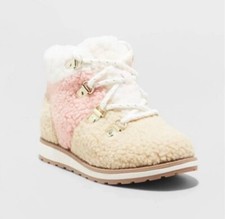 Toddler Girls' Reed Zipper Lace-Up Slip-On Combat Winter Boots - Cat  Jack 5