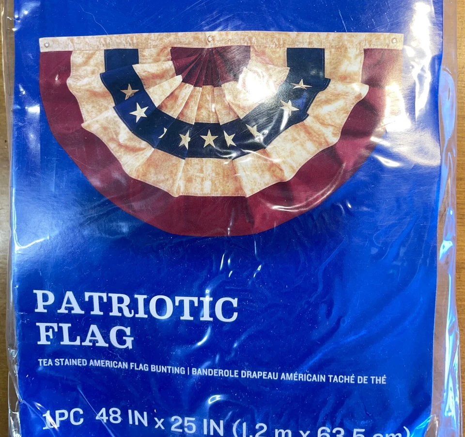 NUEVO Abanico Americano Tea Manchado Bandera Bunting Rojo Blanco y Azul 2x4 Pies Darice Foto 4 de 4