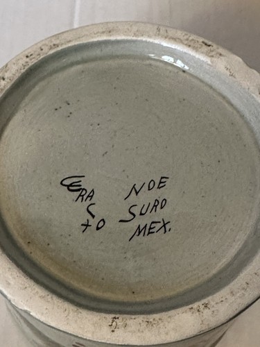 Noe Suro Mexico Ceramic Studio Blue Bird Canister / Vase Signed Vintage MCM - Picture 7 of 10