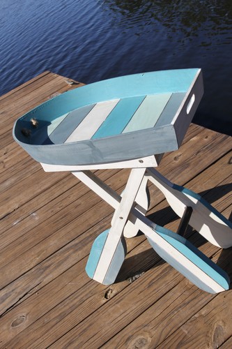 Foldable Boat Shape Side Table For Your Sunroom, Deck Or Patio,beach decor,party - Picture 3 of 18