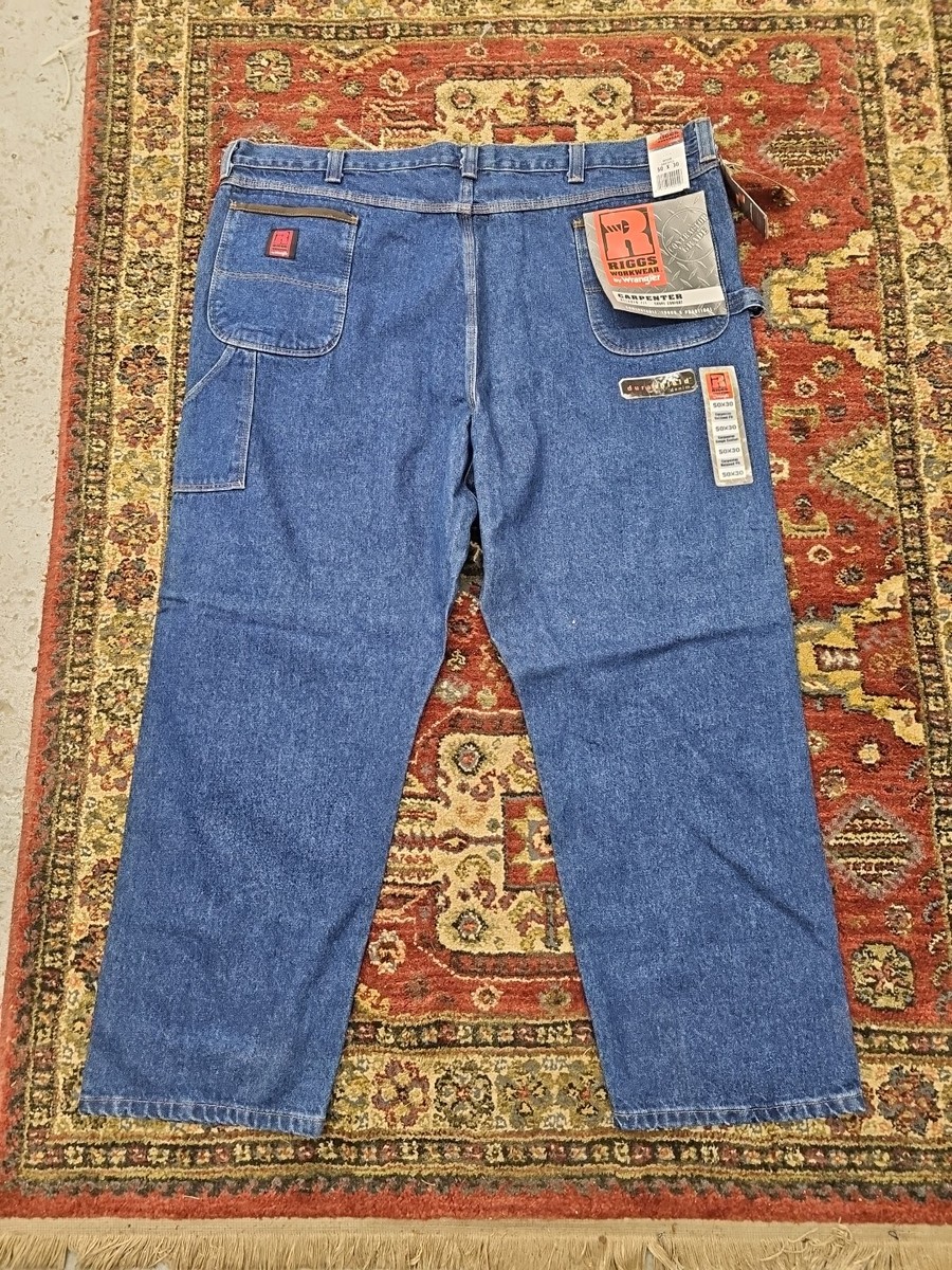 Wrangler Riggs Workwear Carpenter Jeans Relaxed Fit Mens 50 x 30
