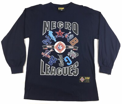 Negro Leagues Men’s XL Blue Baseball Team Logos Official Crossover  T-Shirt⭐️MINT