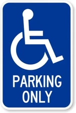 Ada Handicapped Parking Aluminum Weatherproof 8" x 12" Sign p00242