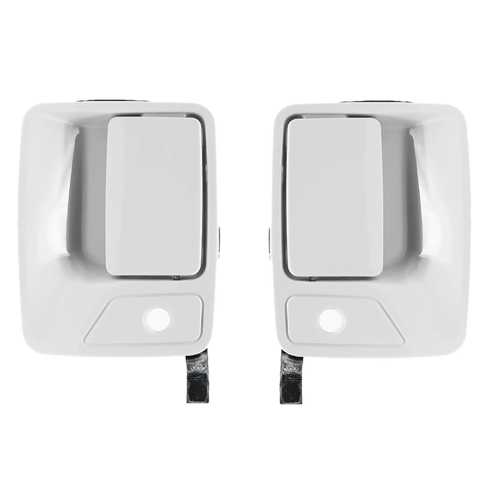 Front & Rear Oxford White Door Handle Set For 1999-2016 Ford Super Duty Crew Cab Foto 3 de 4