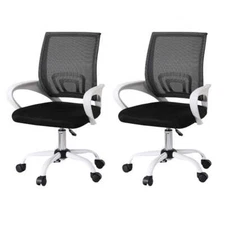 NNEDSZ Artiss 2x Office Chair Mesh Computer Gaming Desk Chairs Work Study Mid Ba
