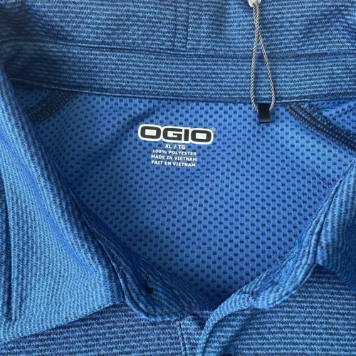 Ogio Polo Shirt Mens XL Blue Short Sleeve Golf Logo Polyester Adult - Picture 3 of 12