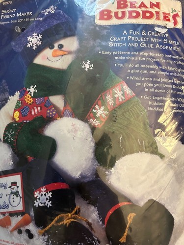 Christmas Bean Buddies. Pinguin/Schneemann.Ornament/Spielzeugbauset. Neu. - Bild 3 von 8