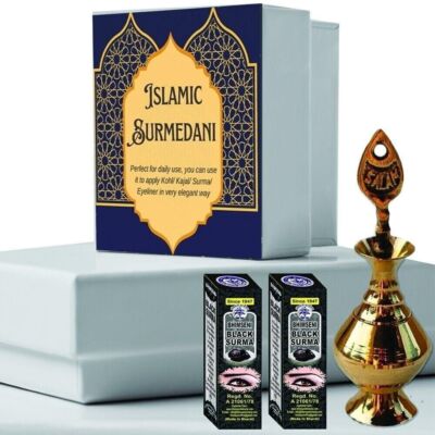 Moroccan Kohl Kajal Eyeliner Lead Free Surma Powder Black Color With Surmadani